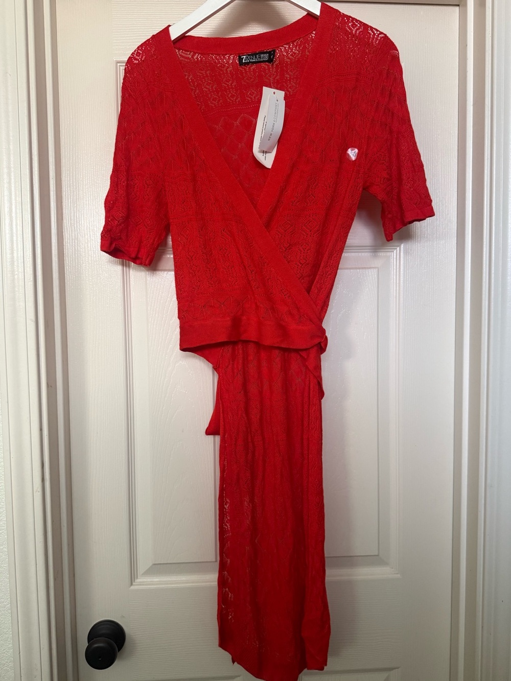 Red wrap cardigan
